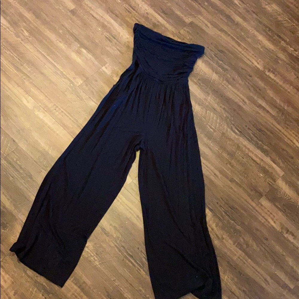 Black strapless jumpsuit
